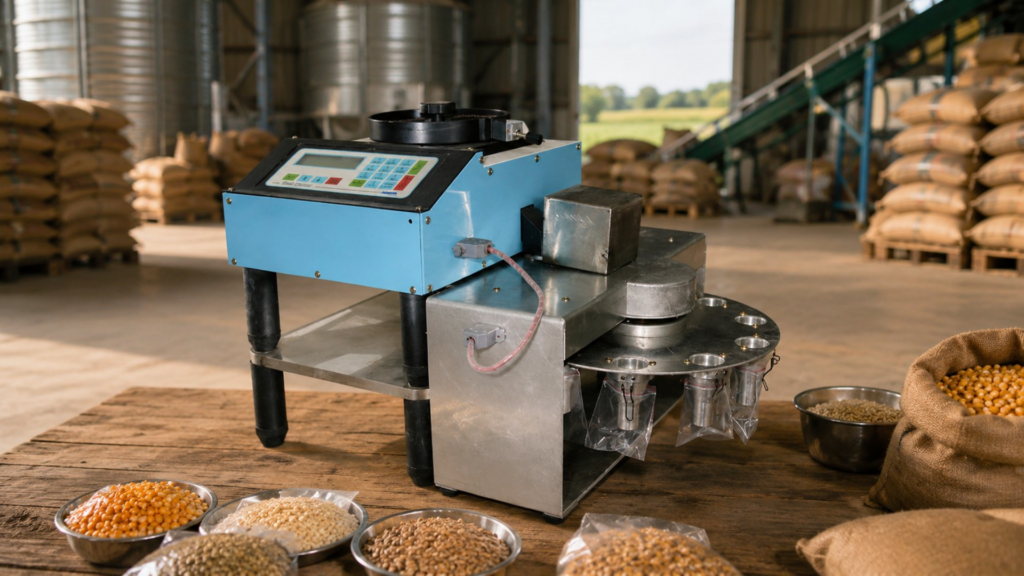 Automatic grain sampling and quality testing machine for seed analysis